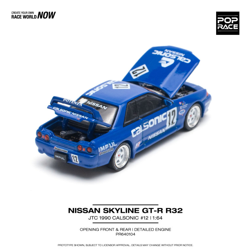1/64 Nissan Skyline GT-R R32 JTC 1990 Calsonic #12 (POP-RACE, PR640104) 1