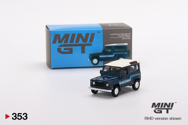 Land Rover Defender 90 County Wagon Stratos Blue (MINI-GT, MGT00353)