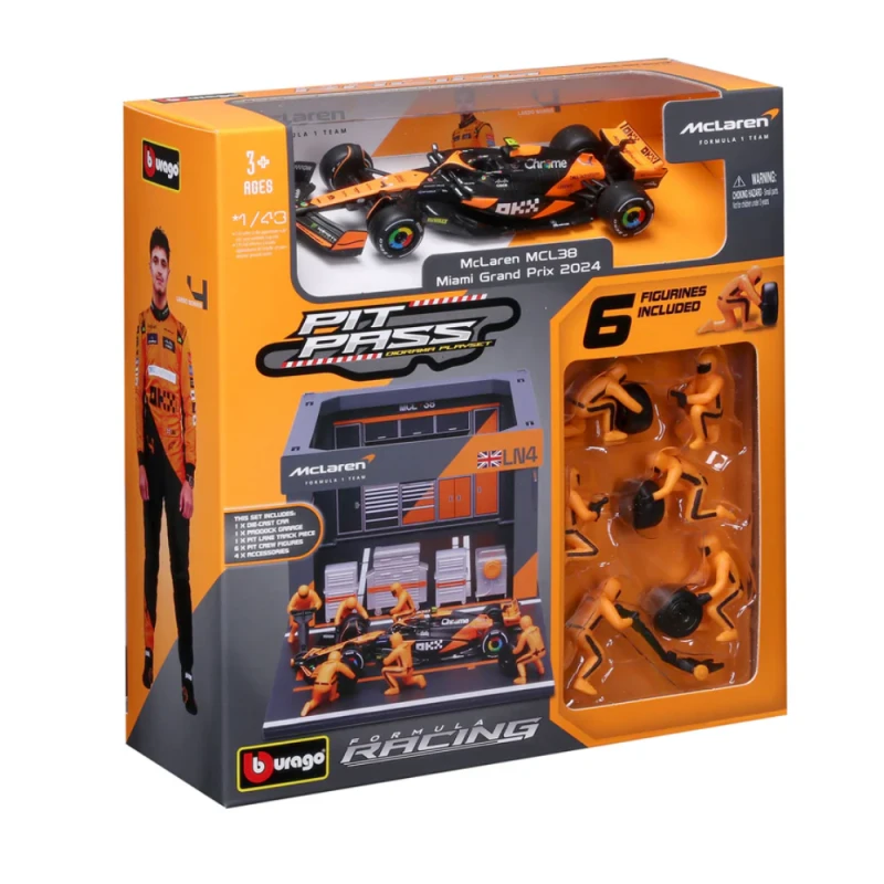 PIT STOP SET McLaren MCL38 No.4 Lando Norris 2024 (Burago, 38451N) 3