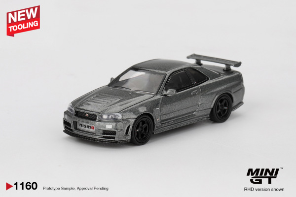 Nissan Skyline GT-R Dark Metal Gray - NISMO BNR34 CRS Version (Mini GT, MGT01160)