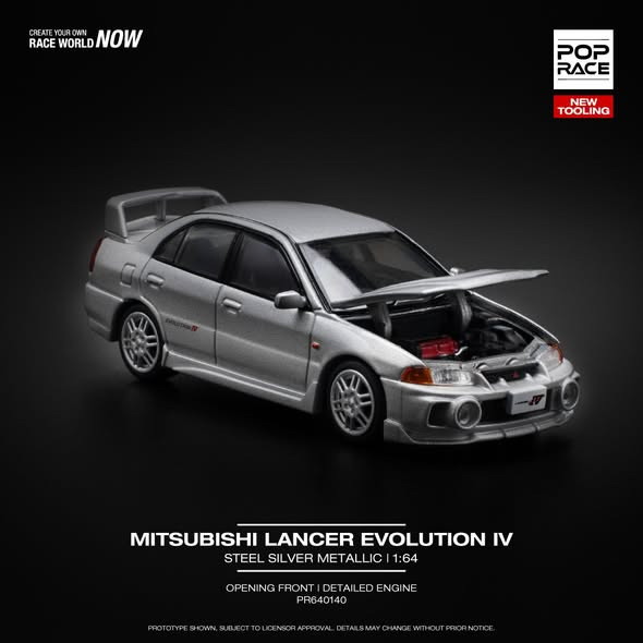 MITSUBISHI LANCER EVOLUTION IV – STEEL SILVER (POP RACE, PR640140)