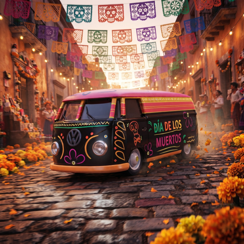 VOLKSWAGEN TYPE 2 PANEL VAN - DIA DE LOS MUERTOS 2026 (GREENLIGHT, 30615)