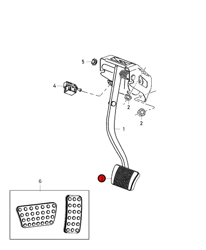 Pedal Pad (MOPAR, 68031956AC) 1