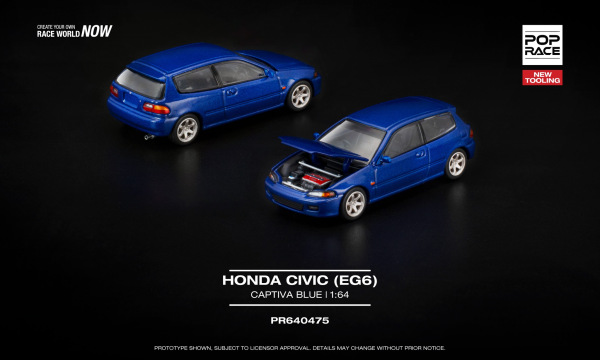 HONDA CIVIC (EG6) CAPTIVA BLUE (POP RACE, PR640475) 1